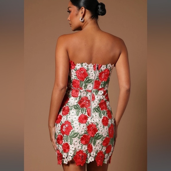 Fashion Nova Red Floral Mini Dress - Picture 4 of 8